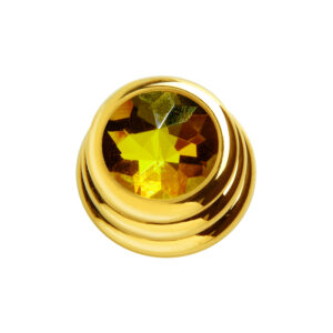 Yellow Crystal on Ringo Knob-Gold-0